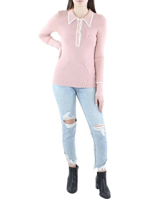 Julianne Womens Collared Ribbed Knit Pullover Sweater Chenille Fabric Brocade Fabric Lace Fabric Julianne Womens Collared Ribbed Knit Pullover Sweater Chenille Fabric Brocade Fabric Lace Fabric