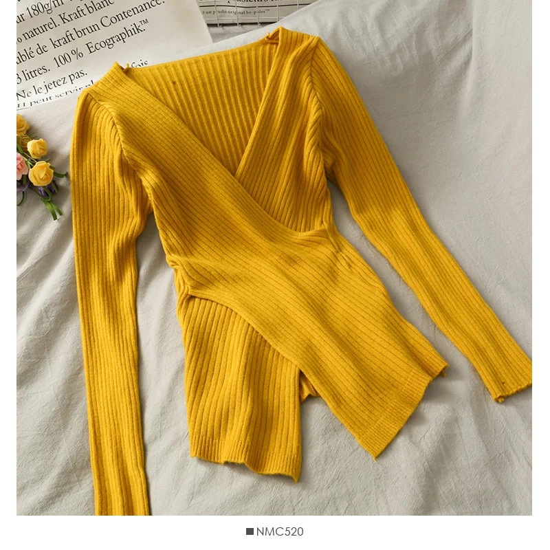 Korean design, tight and thin, split sweater, female 1895 Denim Fabric Leather Fabric Suede Fabric Korean design, tight and thin, split sweater, female 1895 Denim Fabric Leather Fabric Suede Fabric