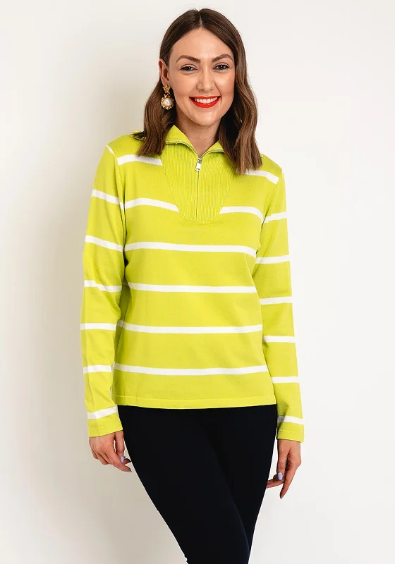 Serafina Collection One Size Half Zip Striped Sweater, Lime Knit Fabric Woven Fabric Fleece Fabric Serafina Collection One Size Half Zip Striped Sweater, Lime Knit Fabric Woven Fabric Fleece Fabric