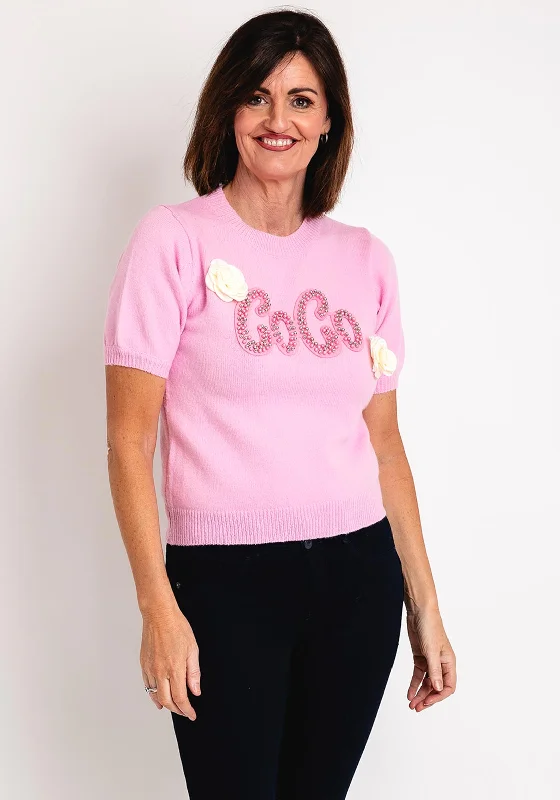 Serafina Collection One Size Beaded Text Sweater, Rose Nylon Fabric Polyester Fabric Spandex Fabric Serafina Collection One Size Beaded Text Sweater, Rose Nylon Fabric Polyester Fabric Spandex Fabric