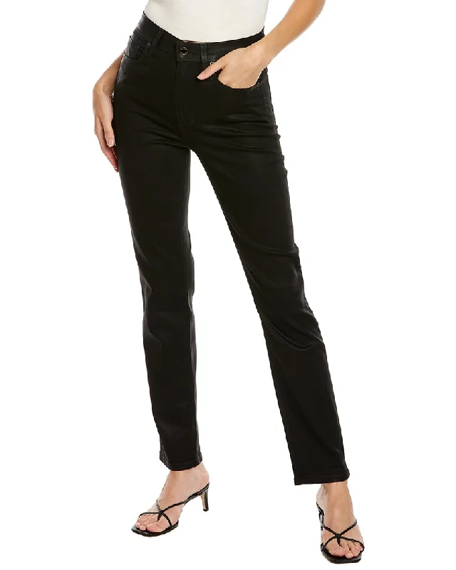 Le Jean Lara Black Coated High-Rise Slim Stovepipe Jean Fashionable Bootcut Jeans