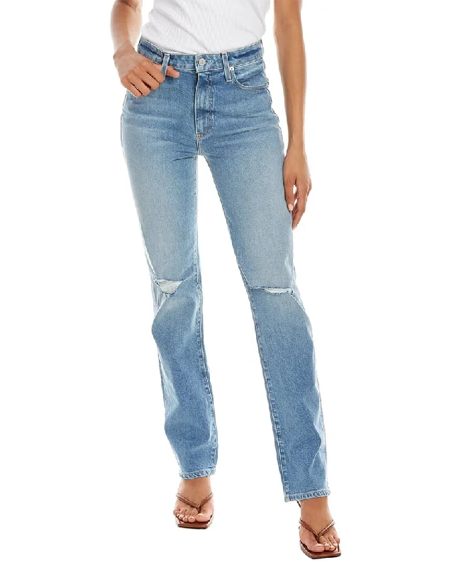 Le Jean Sabine Starlight Wash High-Rise Straight Jean Stylish Shredded Denim Jeans