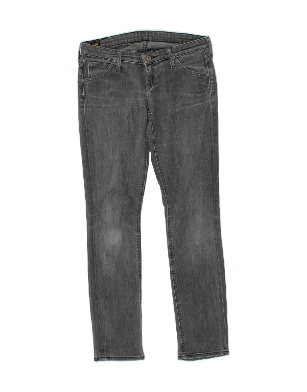 LEE Womens Lynn Narrow Slim Jeans W29 L33 Grey Cotton Casual Bootcut Ripped Jeans