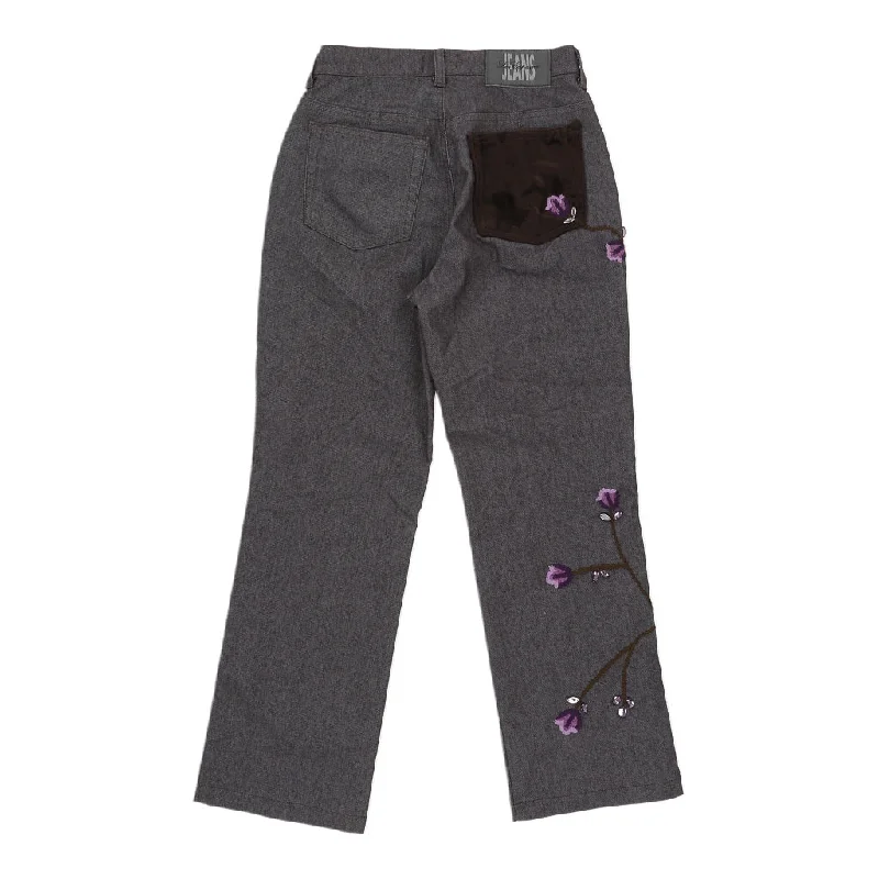 Les Copains Jeans - 26W UK 6 Black Cotton Comfortable Folded Hem Jeans