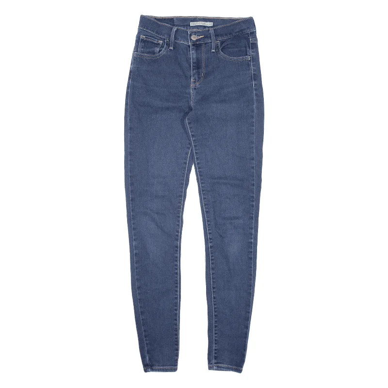 LEVI'S 720 High Rise Jeans Blue Denim Slim Straight Womens W25 L30 Fashionable Bootcut Jeans