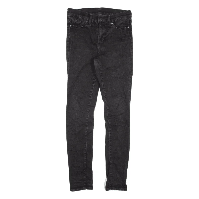 LEVI'S Jeans Black Denim Slim Skinny Womens W27 L30 Stylish Slim Fit Denim