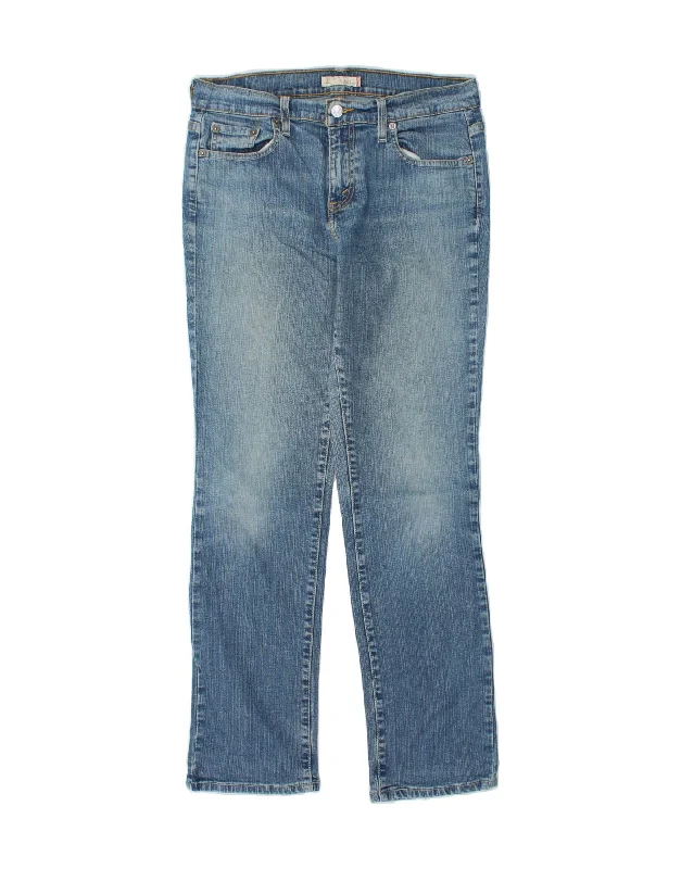 LEVI'S Womens 505 Straight Jeans US 8 Medium W30 L31 Blue Cotton Comfortable Drawstring Waist Jeans