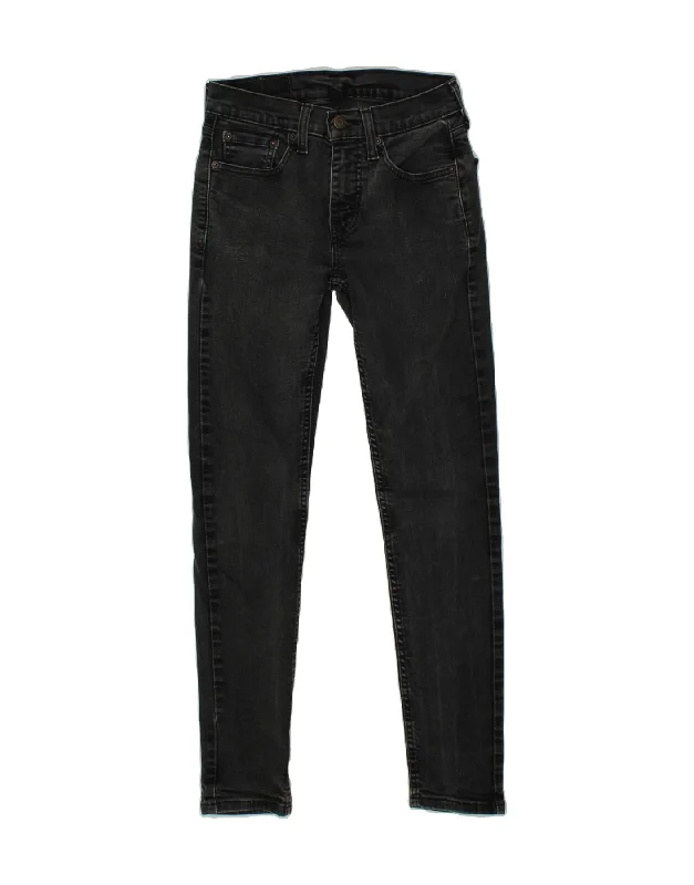 LEVI'S Womens 519 Skinny Jeans W28 L29 Grey Cotton Casual Bootcut Ripped Jeans