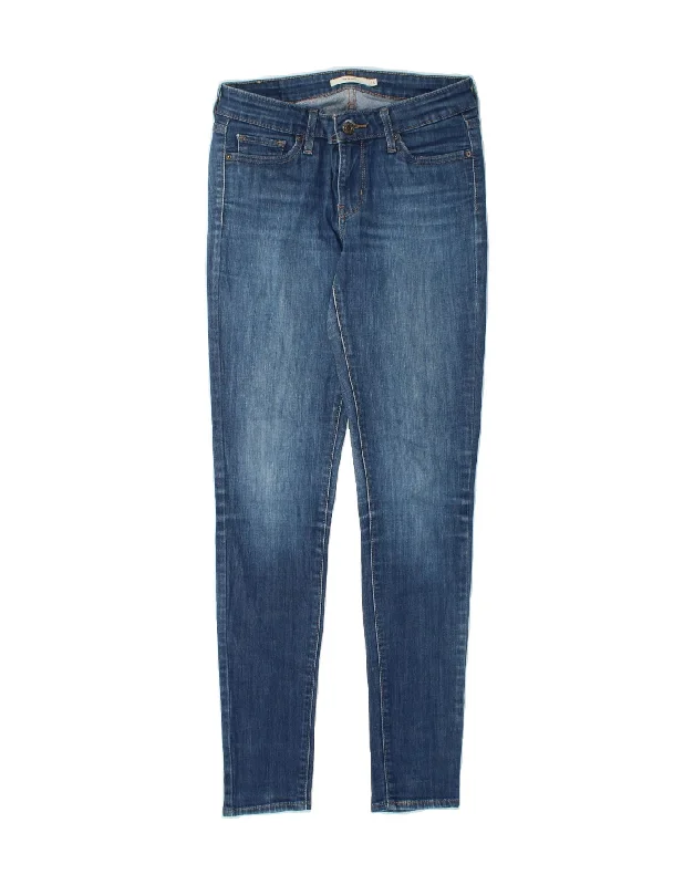 LEVI'S Womens 711 Skinny Jeans W26 L32  Blue Cotton Classic Black Denim Jeans