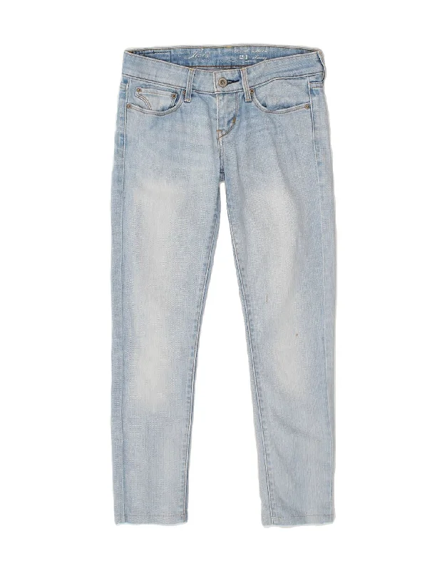 LEVI'S Womens Slightly Curvy Skinny Jeans W24 L25  Blue Cotton Chic Ripped Jeans