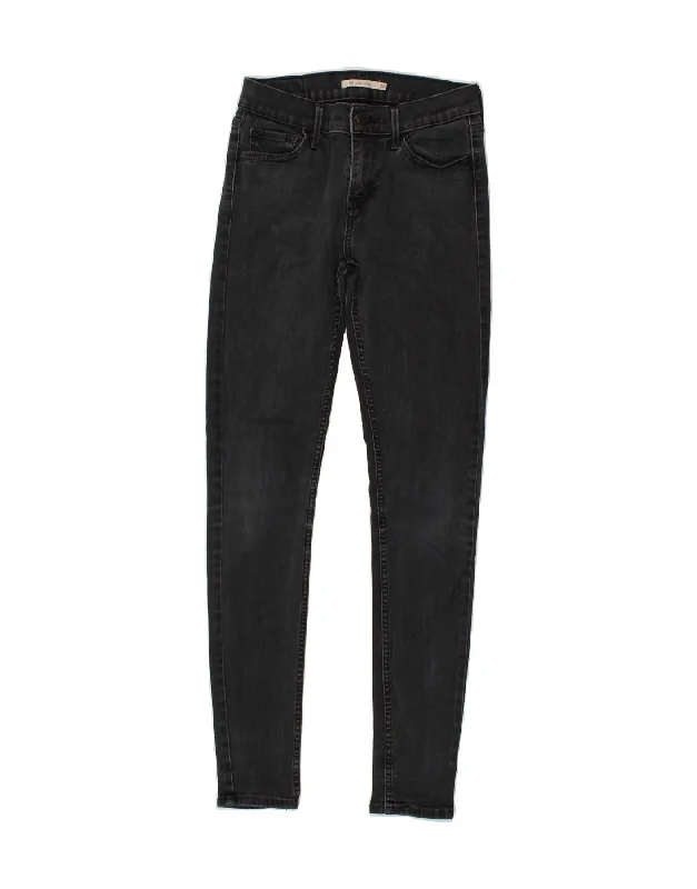 LEVI'S Womens Super Skinny Jeans W28 L30  Black Cotton Trendy Vintage Denim Jeans