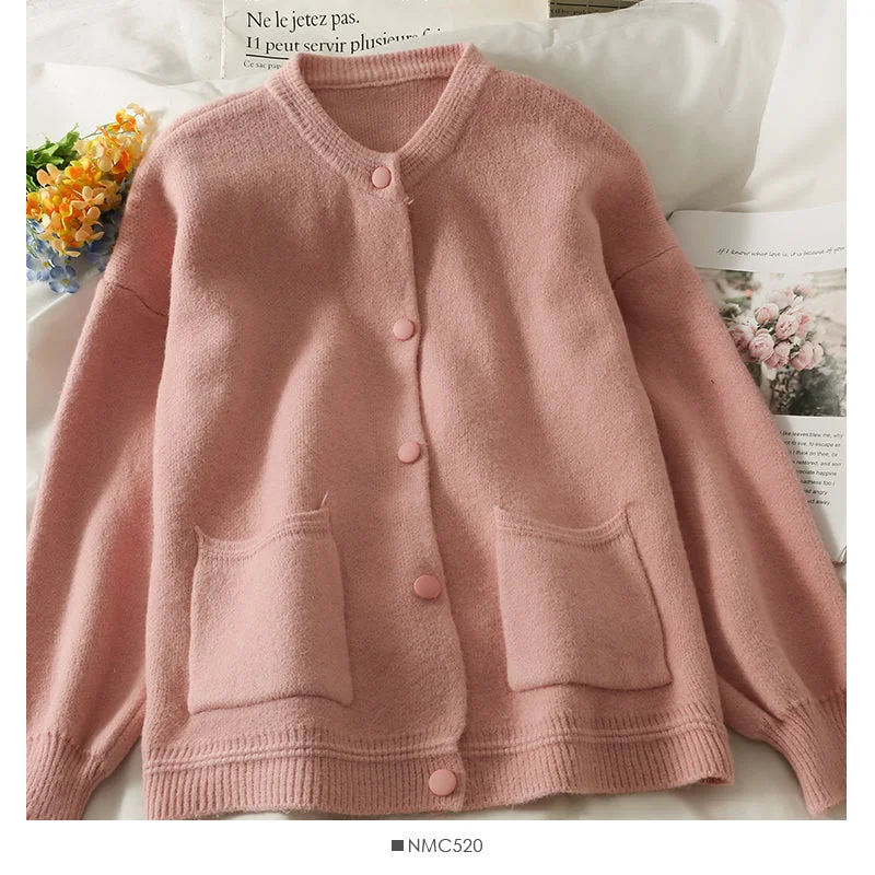 Loose and thin single breasted round neck sweater for women 1902 Print Jacquard Patchwork Loose and thin single breasted round neck sweater for women 1902 Print Jacquard Patchwork