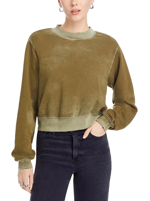 Milan Womens Crewneck Tie Dye Sweater Graphic Sweater Embroidered Appliqued