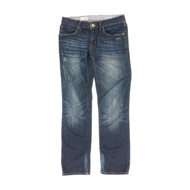 Navy Solid Mid Rise Skinny Leg Jeans Trendy Pleated Waist Jeans