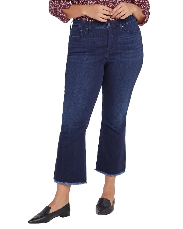 NYDJ Plus Fiona Slim Flare Court Ankle Cut Jean Stylish Paperbag Waist Denim