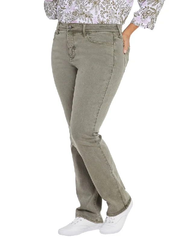 NYDJ Plus Marilyn Moss Pigment Straight Jean Stylish High-Rise Mom Jeans