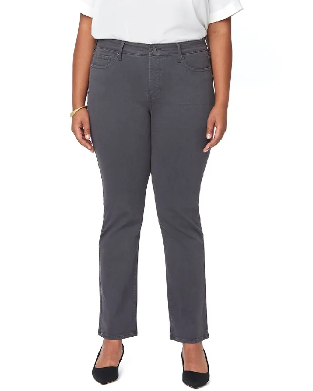 NYDJ Plus Marilyn Vintage Pewter Straight Leg Jean Fashionable Slim Fit Jeans