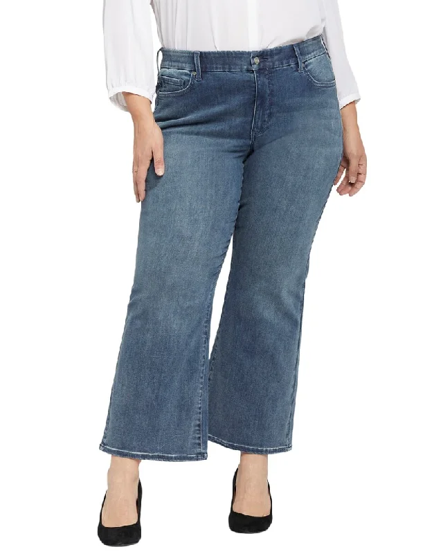 NYDJ Plus Waist Match Relaxed Flare Jean Trendy Vintage Denim Jeans