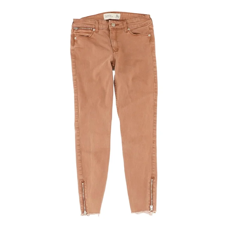 Pink Solid Skinny Leg Jeans Stylish High-Rise Mom Jeans