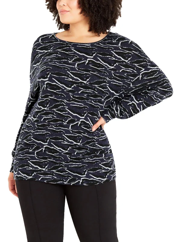 Plus Womens Zebra Print Relaxed Fit Pullover Sweater Rayon Fabric Velvet Fabric Corduroy Fabric Plus Womens Zebra Print Relaxed Fit Pullover Sweater Rayon Fabric Velvet Fabric Corduroy Fabric