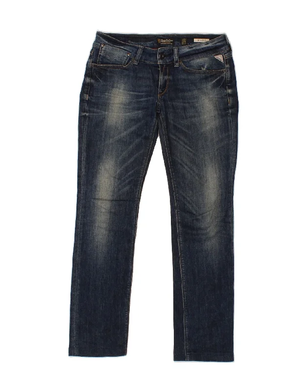 REPLAY Womens Jennpez Low Waist Slim Jeans W27 L27 Navy Blue Cotton Comfortable Zip-Up Skinny Jeans REPLAY Womens Jennpez Low Waist Slim Jeans W27 L27 Navy Blue Cotton Comfortable Zip-Up Skinny Jeans