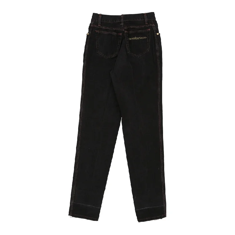 Roccobarocco Jeans - 26W UK 6 Black Cotton Fashionable Raw Edge Jeans