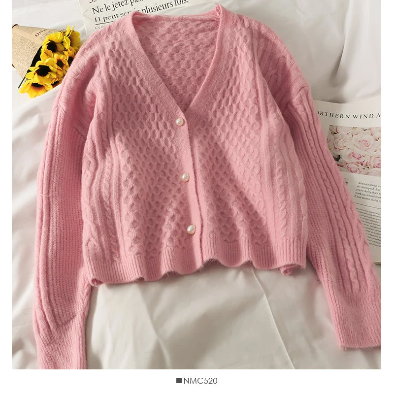 Sweater women's Plaid loose thin solid color sweater Korean V-neck 1884 Open Front Closed Front Wrap Front Sweater women's Plaid loose thin solid color sweater Korean V-neck 1884 Open Front Closed Front Wrap Front