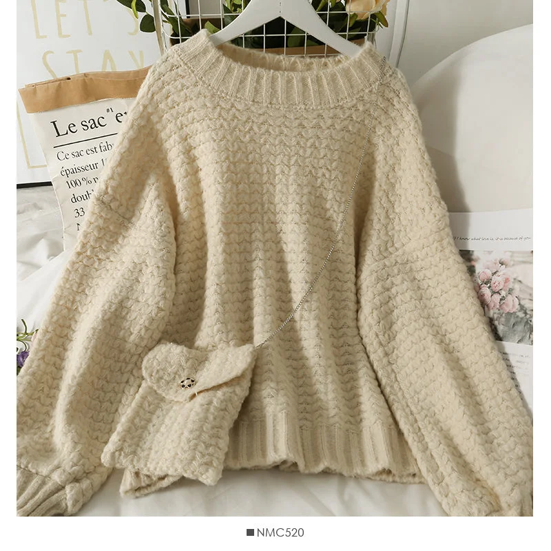 Sweater women's Pullover Top Long Sleeve versatile wear outside knitting with bag 1889 Wool Sweater Cotton Sweater Cashmere Sweater Sweater women's Pullover Top Long Sleeve versatile wear outside knitting with bag 1889 Wool Sweater Cotton Sweater Cashmere Sweater