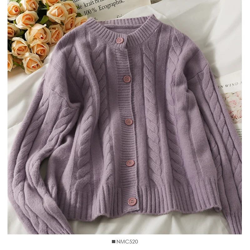 Sweater women's solid color linen knit  1868 Fitted Slim Tailored