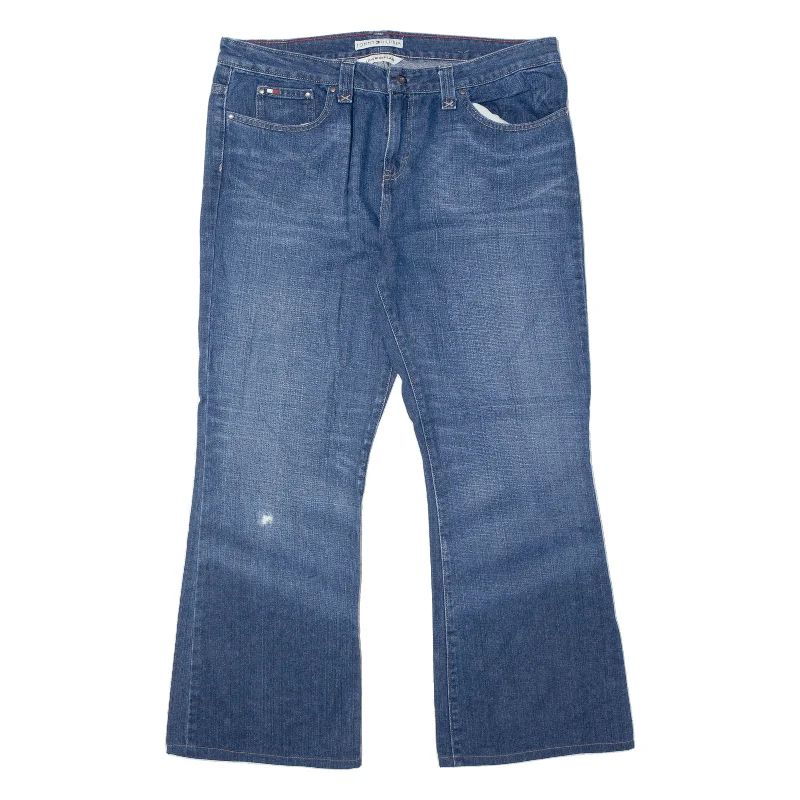 TOMMY HILFIGER Low Rise Jeans Blue Denim Regular Flared Stone Wash Womens W38 L29 Chic Faded Blue Jeans TOMMY HILFIGER Low Rise Jeans Blue Denim Regular Flared Stone Wash Womens W38 L29 Chic Faded Blue Jeans