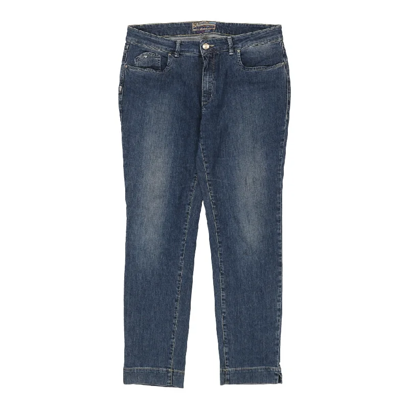 Trussardi Jeans Jeans - 36W UK 14 Blue Cotton Fashionable Frayed Hem Denim