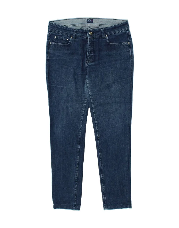 TRUSSARDI Womens Slim Jeans W33 L29 Blue Cotton Comfortable Drawstring Waist Jeans