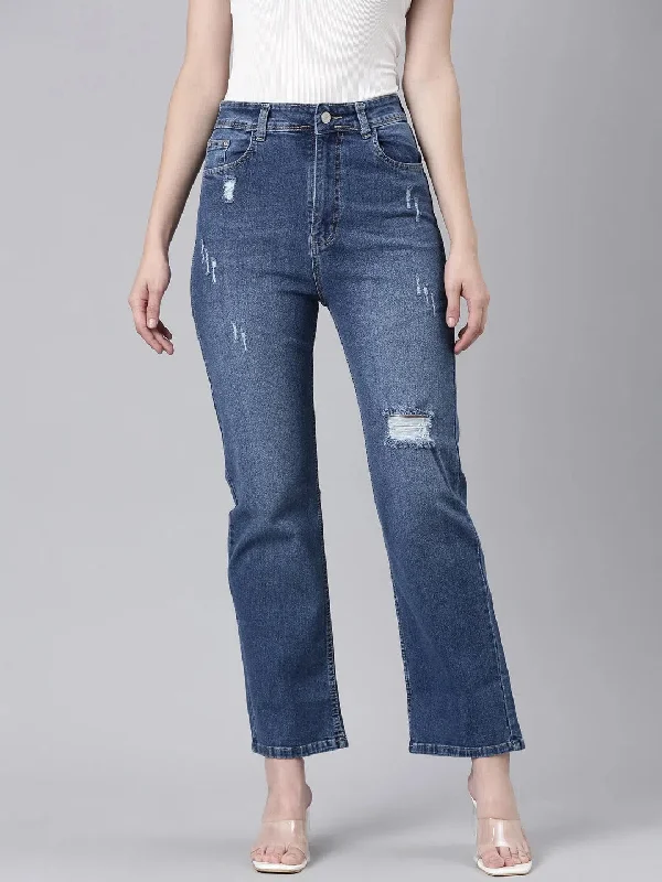 Women Navy Blue Solid Straight Fit Denim Jeans-GZ-5513-Navyblue Comfortable Flare Leg Jeans Women Navy Blue Solid Straight Fit Denim Jeans-GZ-5513-Navyblue Comfortable Flare Leg Jeans