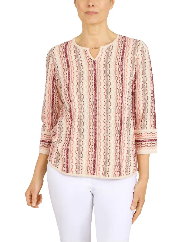 Womens Textured Pullover Sweater Soft Cozy Warm