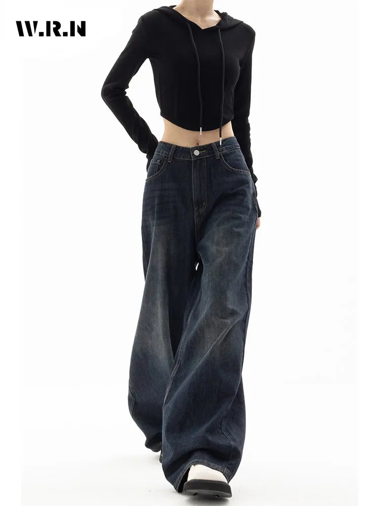 Vintage High Waist Harajuku Loose Jeans Pants Korean Fashion Women's Grunge Fashionable Mom Jeans Vintage High Waist Harajuku Loose Jeans Pants Korean Fashion Women's Grunge Fashionable Mom Jeans