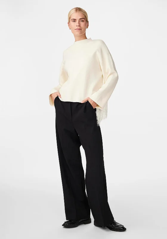 Y.A.S Fringe Sleeve Knit Sweater, Birch Embroidered Appliqued Beaded
