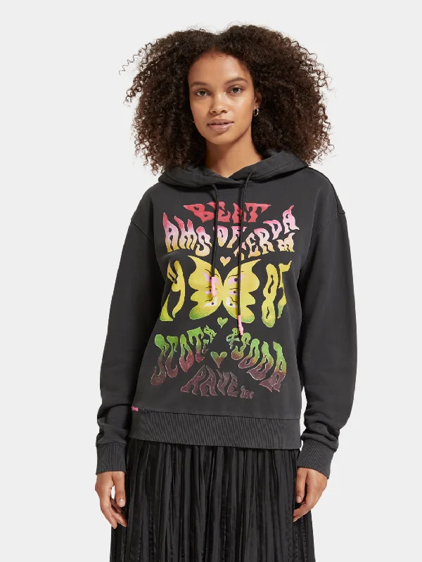 Amsterdam beat relaxed-fit washed hoodie Hoodie with Lining Warm Insulated