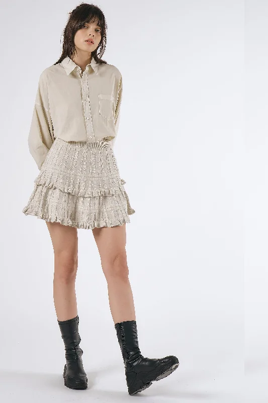 Ayla Knitted Mini Skirt chiffon skirt lightweight