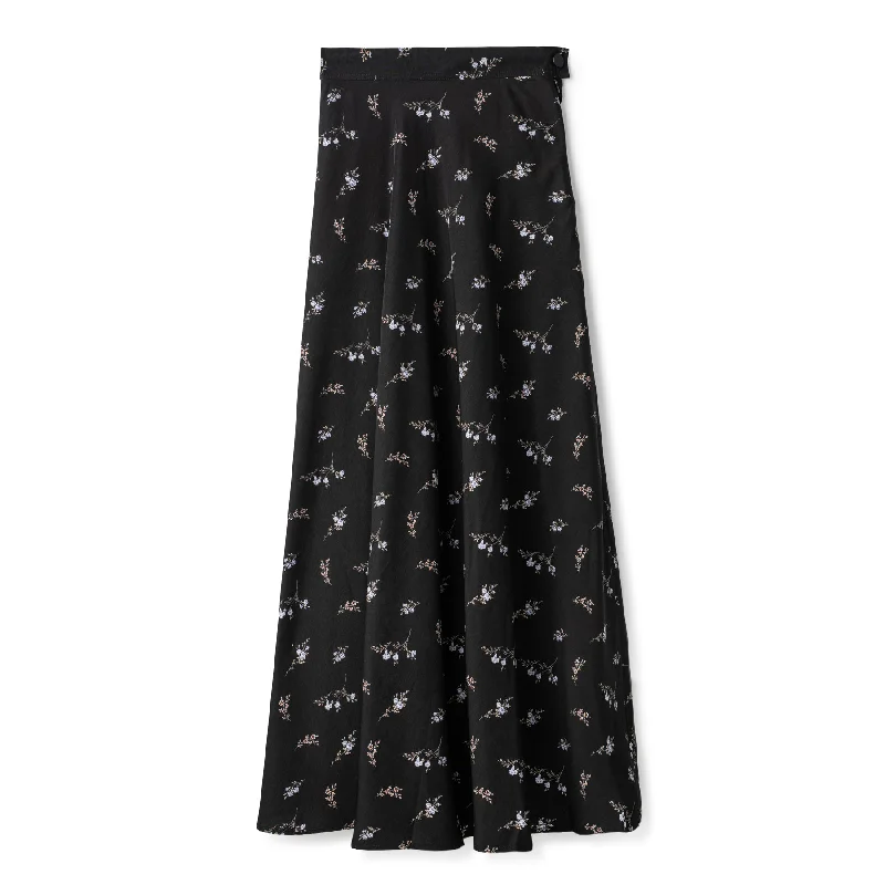 Basic Circle Skirt In: Winter Floral linen skirt light