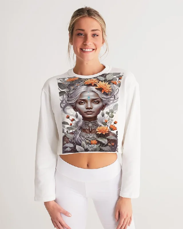 Blossom Indian Grey sister Women's All-Over Print Cropped Sweatshirt Hoodie with Relaxed Fit Easy Casual Blossom Indian Grey sister Women's All-Over Print Cropped Sweatshirt Hoodie with Relaxed Fit Easy Casual