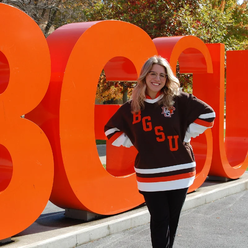 Blue84 BGSU Hockey Hoodie Hoodie with Toggle Buttons Decorative Unique