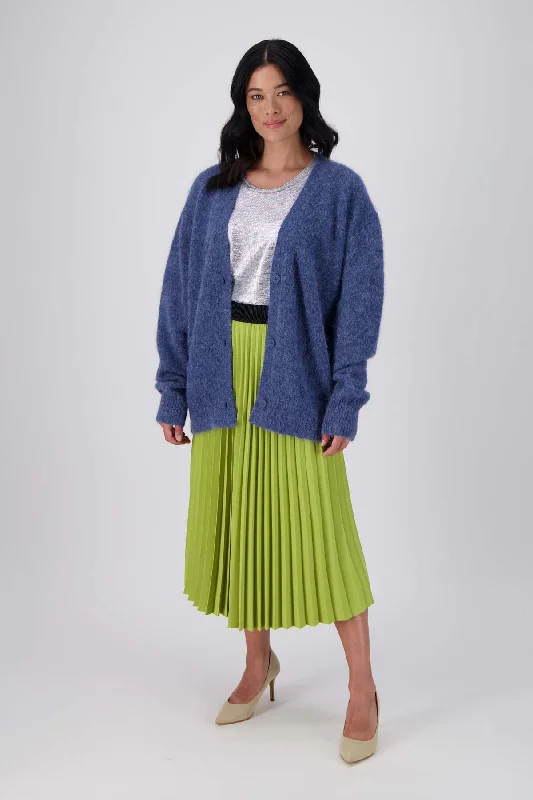 Chameleon Pleated Skirt Green/Blue leather skirt refined