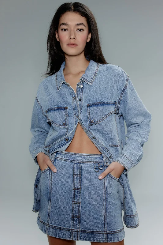 Corie Low Waisted Mini Skirt denim skirt classic