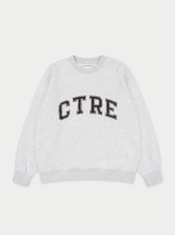 CTRE SWEATSHIRT - GREY MARL Hoodie with Belted Waist Structured Tailored