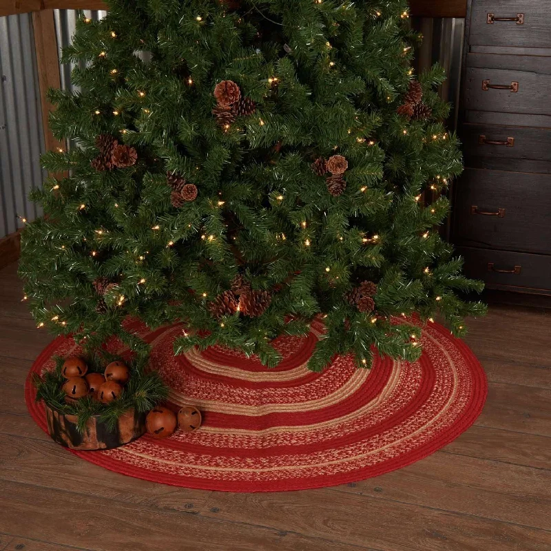 Cunningham Jute Christmas Tree Skirt 50 VHC Brands high slit skirt