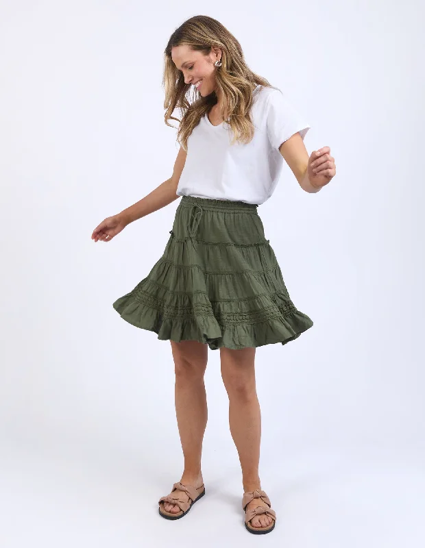 Elm Market Lace Trim Skirt Clover modal blend skirt