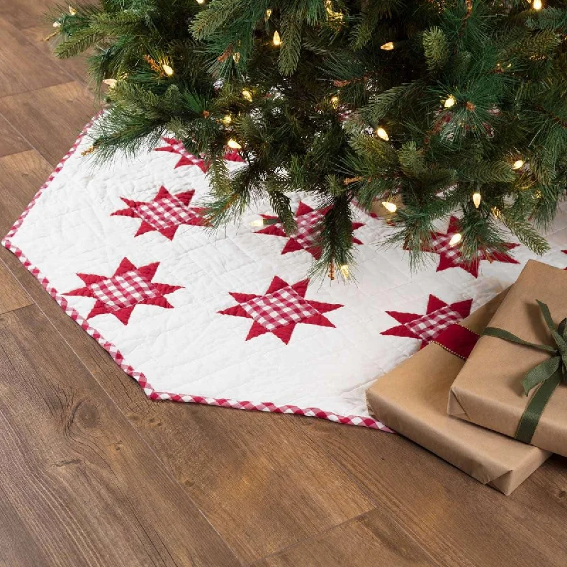 Emmie Red Patchwork Christmas Tree Skirt 55 VHC Brands leather skirt bold
