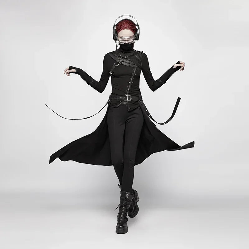 Women's Daily Post Apocalyptic Black Half Stage Perform Personality Harajuku Streetwear Skirt cashmere skirt soft