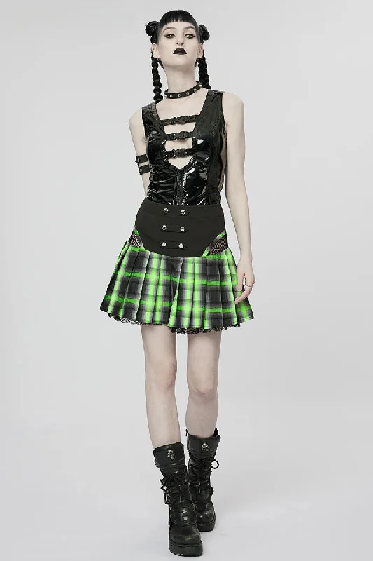 Women's Style Hollowed Out Colored Pleated Fashion Personality Sexy Cute Girl Mini Skirt linen skirt breathable