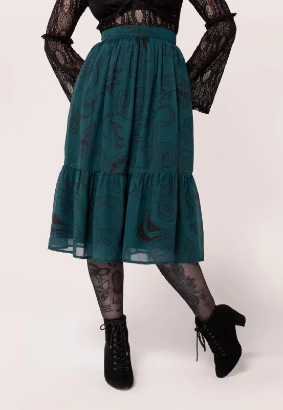 Hellbunny - Venom - Skirt velvet skirt rich
